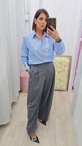 CAMICIA RIGHE AZZURRA ART.7535